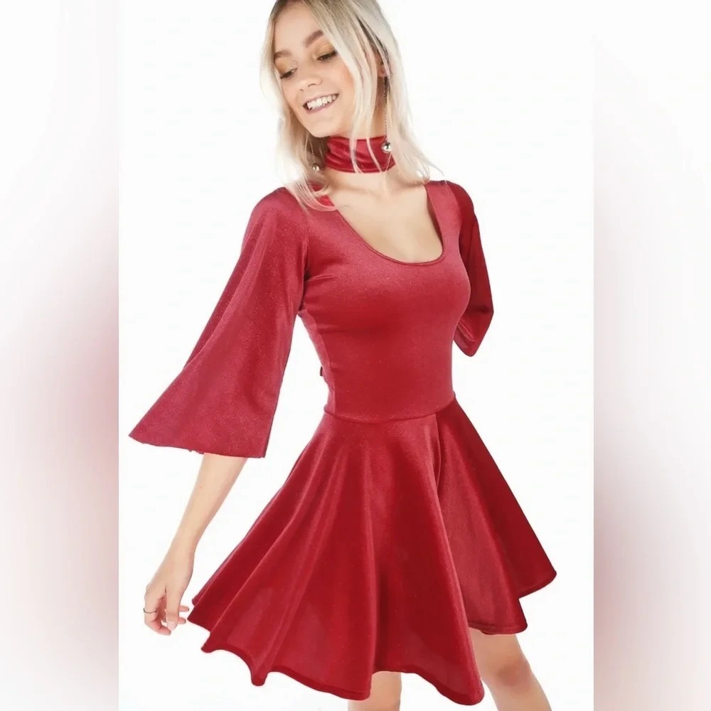Blackmilk All that Glitters Velvet Playsuit Romper In Red Women's Size M